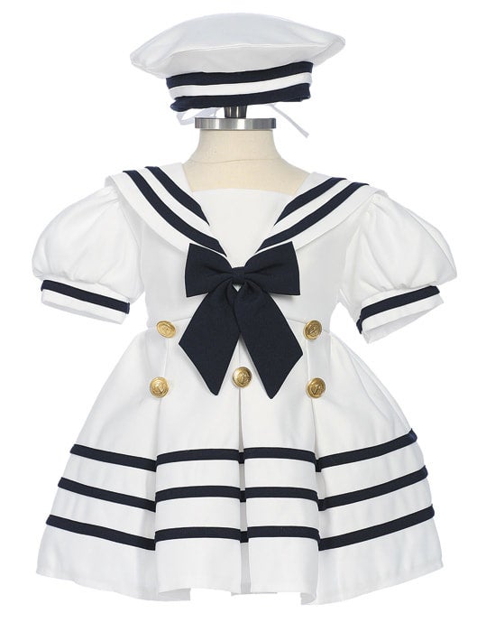 white sailor dress SS 1968 Norman Norell 1 x Women Dress Care Instructions White Sailor Dress (Size 3)