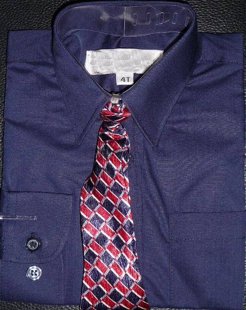 Wear Me Out Navy Blue Dress Shirt and Tie for Boys 10